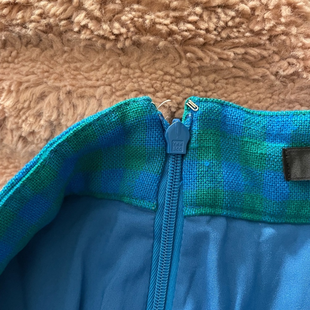 EUC J. Crew Blue and Green Plaid Business Casual Skirt - Picture 4 of 6